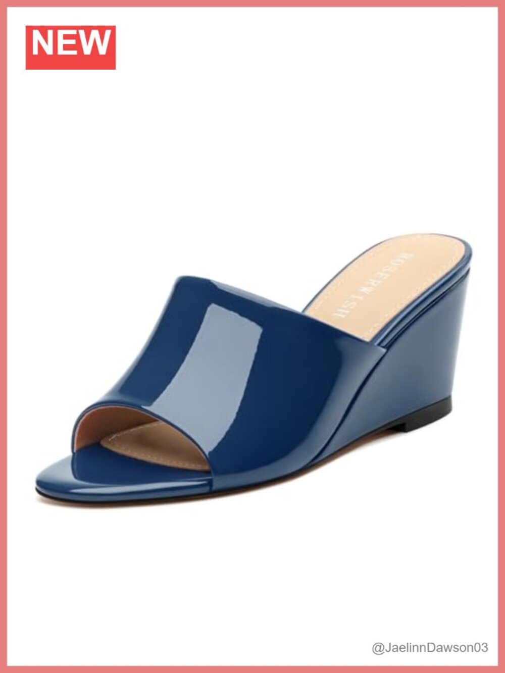 Women's Wedge Sandals 3 Inch Heel Slip-On Open Toe Mule Comfort Dressy Casual